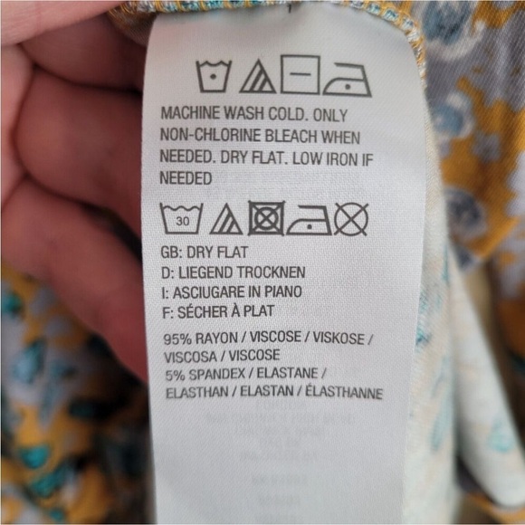 LOGO by Lori Goldstein Asymmetrical Blue and Tan Tunic - Picture 7 of 8